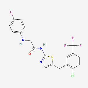 molecular formula C19H14ClF4N3OS B7733127 N-{5-[2-chloro-5-(trifluoromethyl)benzyl]-1,3-thiazol-2-yl}-N~2~-(4-fluorophenyl)glycinamide 