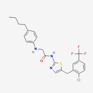 molecular formula C23H23ClF3N3OS B7733134 N~2~-(4-butylphenyl)-N-{5-[2-chloro-5-(trifluoromethyl)benzyl]-1,3-thiazol-2-yl}glycinamide 