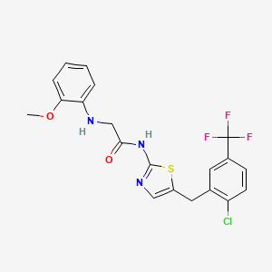 molecular formula C20H17ClF3N3O2S B7733145 N-{5-[2-chloro-5-(trifluoromethyl)benzyl]-1,3-thiazol-2-yl}-N~2~-(2-methoxyphenyl)glycinamide 