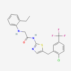 molecular formula C21H19ClF3N3OS B7733157 N-(5-(2-chloro-5-(trifluoromethyl)benzyl)thiazol-2-yl)-2-((2-ethylphenyl)amino)acetamide 