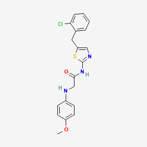 molecular formula C19H18ClN3O2S B7733158 N-[5-(2-chlorobenzyl)-1,3-thiazol-2-yl]-N~2~-(4-methoxyphenyl)glycinamide 