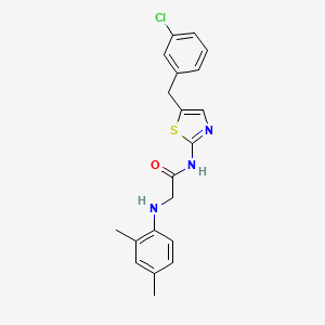 molecular formula C20H20ClN3OS B7733162 N-[5-(3-chlorobenzyl)-1,3-thiazol-2-yl]-N~2~-(2,4-dimethylphenyl)glycinamide 