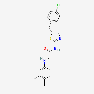 molecular formula C20H20ClN3OS B7733187 N-[5-(4-chlorobenzyl)-1,3-thiazol-2-yl]-N~2~-(3,4-dimethylphenyl)glycinamide 