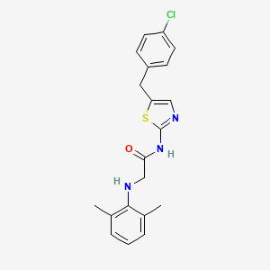 molecular formula C20H20ClN3OS B7733197 N-[5-(4-chlorobenzyl)-1,3-thiazol-2-yl]-N~2~-(2,6-dimethylphenyl)glycinamide 