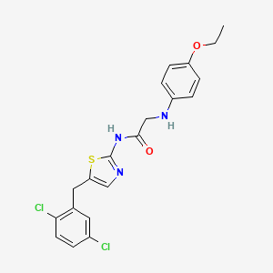 molecular formula C20H19Cl2N3O2S B7733222 N-[5-(2,5-dichlorobenzyl)-1,3-thiazol-2-yl]-N~2~-(4-ethoxyphenyl)glycinamide 