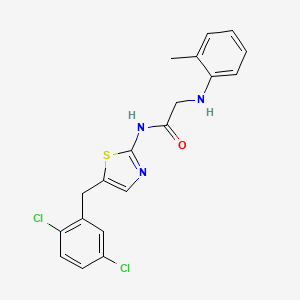 molecular formula C19H17Cl2N3OS B7733228 N-[5-(2,5-dichlorobenzyl)-1,3-thiazol-2-yl]-N~2~-(2-methylphenyl)glycinamide 