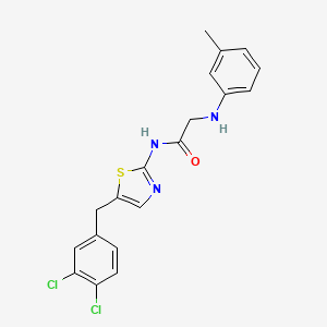 molecular formula C19H17Cl2N3OS B7733249 N-[5-(3,4-dichlorobenzyl)-1,3-thiazol-2-yl]-N~2~-(3-methylphenyl)glycinamide 