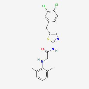 molecular formula C20H19Cl2N3OS B7733256 N-[5-(3,4-dichlorobenzyl)-1,3-thiazol-2-yl]-N~2~-(2,6-dimethylphenyl)glycinamide 