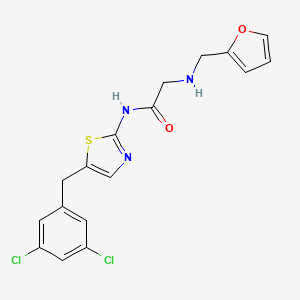 molecular formula C17H15Cl2N3O2S B7733258 N-[5-(3,5-dichlorobenzyl)-1,3-thiazol-2-yl]-N~2~-(furan-2-ylmethyl)glycinamide 