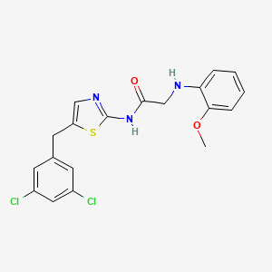 molecular formula C19H17Cl2N3O2S B7733260 N-[5-(3,5-dichlorobenzyl)-1,3-thiazol-2-yl]-N~2~-(2-methoxyphenyl)glycinamide 