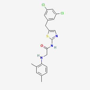 molecular formula C20H19Cl2N3OS B7733262 N-[5-(3,5-dichlorobenzyl)-1,3-thiazol-2-yl]-N~2~-(2,4-dimethylphenyl)glycinamide 