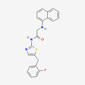 molecular formula C22H18FN3OS B7733274 N-[5-(2-fluorobenzyl)-1,3-thiazol-2-yl]-N~2~-naphthalen-1-ylglycinamide 
