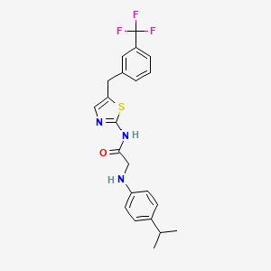 molecular formula C22H22F3N3OS B7733300 N~2~-[4-(propan-2-yl)phenyl]-N-{5-[3-(trifluoromethyl)benzyl]-1,3-thiazol-2-yl}glycinamide 