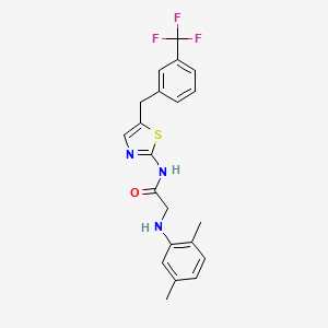 molecular formula C21H20F3N3OS B7733317 N~2~-(2,5-dimethylphenyl)-N-{5-[3-(trifluoromethyl)benzyl]-1,3-thiazol-2-yl}glycinamide 