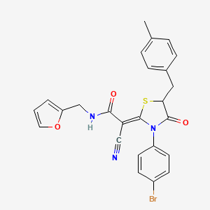 (2Z)-2-[3-(4-bromophenyl)-5-[(4-methylphenyl)methyl]-4-oxo-1,3-thiazolidin-2-ylidene]-2-cyano-N-(furan-2-ylmethyl)acetamide