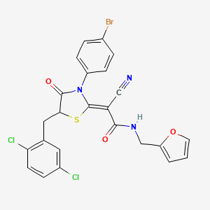 molecular formula C24H16BrCl2N3O3S B7733448 (2Z)-2-[3-(4-bromophenyl)-5-[(2,5-dichlorophenyl)methyl]-4-oxo-1,3-thiazolidin-2-ylidene]-2-cyano-N-(furan-2-ylmethyl)acetamide 