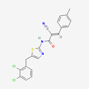 molecular formula C21H15Cl2N3OS B7733689 (2E)-2-cyano-N-[5-(2,3-dichlorobenzyl)-1,3-thiazol-2-yl]-3-(4-methylphenyl)prop-2-enamide 