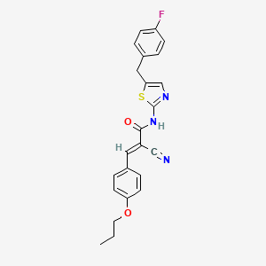 molecular formula C23H20FN3O2S B7733691 (2E)-2-cyano-N-[5-(4-fluorobenzyl)-1,3-thiazol-2-yl]-3-(4-propoxyphenyl)prop-2-enamide 