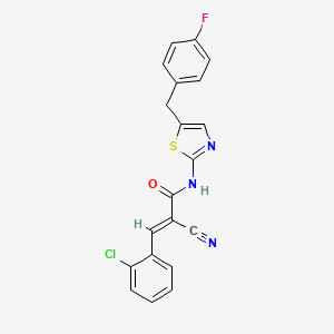 molecular formula C20H13ClFN3OS B7733703 (2E)-3-(2-chlorophenyl)-2-cyano-N-[5-(4-fluorobenzyl)-1,3-thiazol-2-yl]prop-2-enamide 