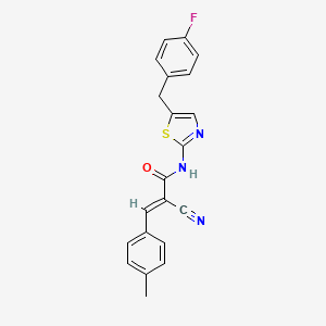 (2E)-2-cyano-N-[5-(4-fluorobenzyl)-1,3-thiazol-2-yl]-3-(4-methylphenyl)prop-2-enamide
