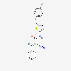 molecular formula C21H16BrN3OS B7733714 (2E)-N-[5-(4-bromobenzyl)-1,3-thiazol-2-yl]-2-cyano-3-(4-methylphenyl)prop-2-enamide 