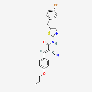 molecular formula C23H20BrN3O2S B7733729 (2E)-N-[5-(4-bromobenzyl)-1,3-thiazol-2-yl]-2-cyano-3-(4-propoxyphenyl)prop-2-enamide 