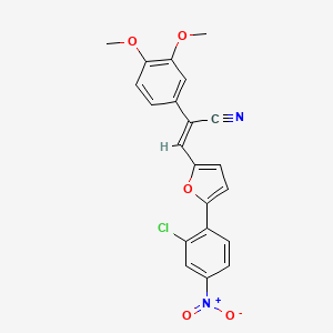 molecular formula C21H15ClN2O5 B7733736 (2Z)-3-[5-(2-chloro-4-nitrophenyl)furan-2-yl]-2-(3,4-dimethoxyphenyl)prop-2-enenitrile 