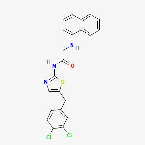 molecular formula C22H17Cl2N3OS B7733746 N-[5-(3,4-dichlorobenzyl)-1,3-thiazol-2-yl]-N~2~-naphthalen-1-ylglycinamide 