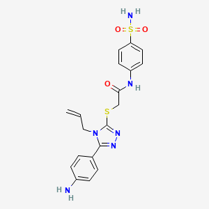 molecular formula C19H20N6O3S2 B7733758 2-{[4-allyl-5-(4-aminophenyl)-4H-1,2,4-triazol-3-yl]thio}-N-[4-(aminosulfonyl)phenyl]acetamide 
