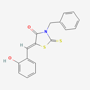 molecular formula C17H13NO2S2 B7733773 3-Benzyl-5-(2-hydroxy-benzylidene)-2-thioxo-thiazolidin-4-one 