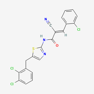 molecular formula C20H12Cl3N3OS B7733778 (2E)-3-(2-chlorophenyl)-2-cyano-N-[5-(2,3-dichlorobenzyl)-1,3-thiazol-2-yl]prop-2-enamide 
