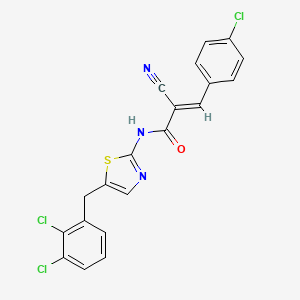 molecular formula C20H12Cl3N3OS B7733782 (2E)-3-(4-chlorophenyl)-2-cyano-N-[5-(2,3-dichlorobenzyl)-1,3-thiazol-2-yl]prop-2-enamide 