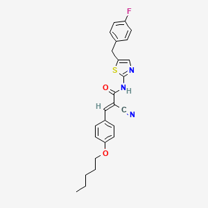(2E)-2-cyano-N-[5-(4-fluorobenzyl)-1,3-thiazol-2-yl]-3-[4-(pentyloxy)phenyl]prop-2-enamide