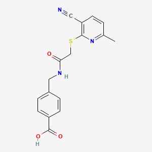 4-[({[(3-Cyano-6-methylpyridin-2-yl)sulfanyl]acetyl}amino)methyl]benzoic acid