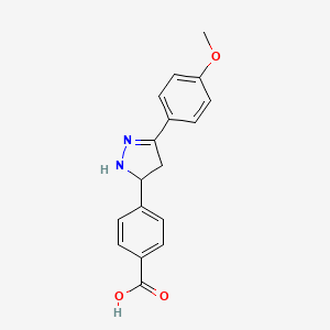 molecular formula C17H16N2O3 B7733811 4-[3-(4-methoxyphenyl)-4,5-dihydro-1H-pyrazol-5-yl]benzoic acid 