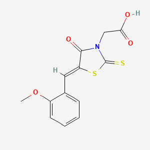 molecular formula C13H11NO4S2 B7733818 [(5Z)-5-(2-methoxybenzylidene)-4-oxo-2-thioxo-1,3-thiazolidin-3-yl]acetic acid 