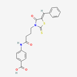 4-({4-[(5Z)-5-benzylidene-4-oxo-2-thioxo-1,3-thiazolidin-3-yl]butanoyl}amino)benzoic acid