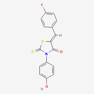 molecular formula C16H10FNO2S2 B7733883 (5Z)-5-(4-fluorobenzylidene)-3-(4-hydroxyphenyl)-2-thioxo-1,3-thiazolidin-4-one 
