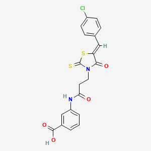 molecular formula C20H15ClN2O4S2 B7733955 3-({3-[(5Z)-5-(4-chlorobenzylidene)-4-oxo-2-thioxo-1,3-thiazolidin-3-yl]propanoyl}amino)benzoic acid 