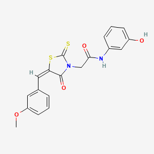 N-(3-hydroxyphenyl)-2-[(5E)-5-[(3-methoxyphenyl)methylidene]-4-oxo-2-sulfanylidene-1,3-thiazolidin-3-yl]acetamide