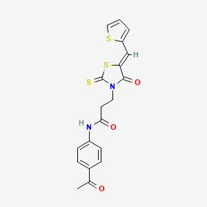 N-(4-acetylphenyl)-3-[(5Z)-4-oxo-5-(thiophen-2-ylmethylidene)-2-thioxo-1,3-thiazolidin-3-yl]propanamide