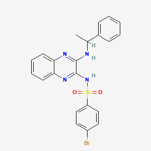molecular formula C22H19BrN4O2S B7734181 4-bromo-N-{3-[(1-phenylethyl)amino]quinoxalin-2-yl}benzenesulfonamide 