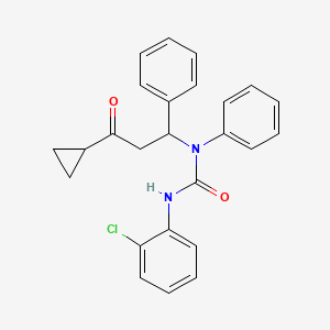 molecular formula C25H23ClN2O2 B7734240 3-(2-Chlorophenyl)-1-(3-cyclopropyl-3-oxo-1-phenylpropyl)-1-phenylurea 