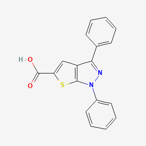 molecular formula C18H12N2O2S B7734260 1,3-diphenyl-1H-thieno[2,3-c]pyrazole-5-carboxylic acid 
