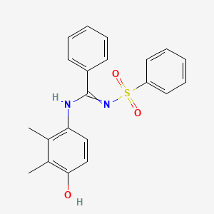 molecular formula C21H20N2O3S B7734261 N'-(benzenesulfonyl)-N-(4-hydroxy-2,3-dimethylphenyl)benzenecarboximidamide 