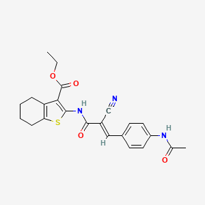 molecular formula C23H23N3O4S B7734342 ethyl 2-({(2E)-3-[4-(acetylamino)phenyl]-2-cyanoprop-2-enoyl}amino)-4,5,6,7-tetrahydro-1-benzothiophene-3-carboxylate 