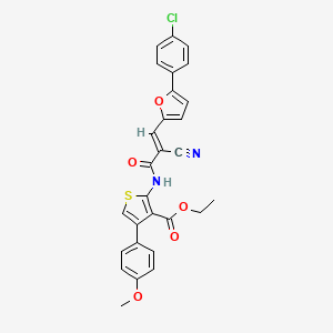 molecular formula C28H21ClN2O5S B7734346 ethyl 2-[[(E)-3-[5-(4-chlorophenyl)furan-2-yl]-2-cyanoprop-2-enoyl]amino]-4-(4-methoxyphenyl)thiophene-3-carboxylate 