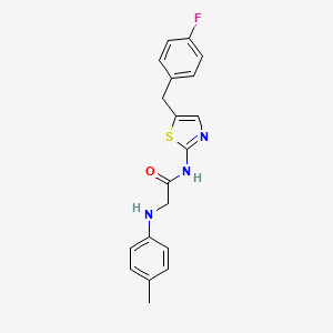 molecular formula C19H18FN3OS B7734446 N-[5-(4-fluorobenzyl)-1,3-thiazol-2-yl]-N~2~-(4-methylphenyl)glycinamide 