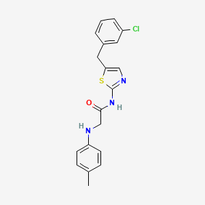 molecular formula C19H18ClN3OS B7734453 N-[5-(3-chlorobenzyl)-1,3-thiazol-2-yl]-N~2~-(4-methylphenyl)glycinamide 