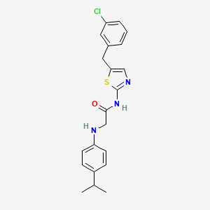 molecular formula C21H22ClN3OS B7734454 N-[5-(3-chlorobenzyl)-1,3-thiazol-2-yl]-N~2~-[4-(propan-2-yl)phenyl]glycinamide 